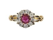 Victorian 18ct Gold Ruby and Diamond Cluster Ring image