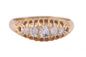 EDWARDIAN DIAMOND FIVE-STONE RING, 1908 image