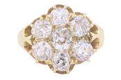 EDWARDIAN OLD EUROPEAN CUT CLUSTER RING, 1909 image