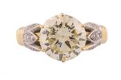 Stunning yellow diamond engagement ring in 18k image