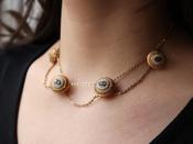 18ct Gold Micromosaic Scarab Necklace image