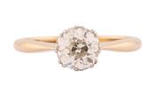 18kt Yellow Gold Old European Cut Diamond Solitaire Ring image