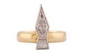 18kt Yellow and White Gold Kite Cut Diamond Ring image