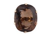 9kt Yellow Gold Large Smoky Quartz Cocktail Ring image