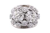 18ct White Gold Diamond Bombé Ring image