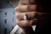 Pear Diamond Solitaire Pendant on Chain image