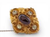 Victorian Gold Garnet Brooch image