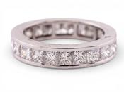 18ct White Gold Princess-Cut Diamond Full Eternity Ring image