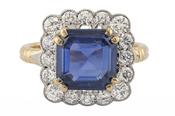 Sapphire and Diamond Cluster Ring image
