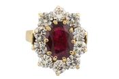 Ruby and diamond cluster image