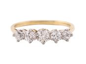18ct Gold Diamond Five Stone Ring image