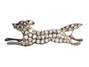 Victorian Diamond Running Dog Brooch image