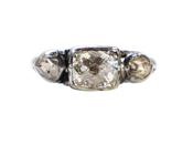 Georgian Silver and Gold Three Stone Diamond Ring image