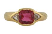 18kt Yellow Gold Ruby and Diamond Ring