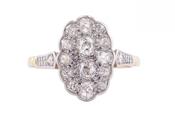 EDWARDIAN DIAMOND CLUSTER DAISY RING, CIRCA 1910
