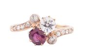 EDWARDIAN RUBY AND DIAMOND TOI ET MOI RING, CIRCA 1905 image