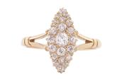 OLD EUROPEAN-CUT DIAMOND MARQUISE CLUSTER, CIRCA 1900