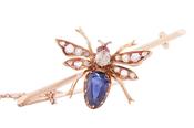 VICTORIAN SAPPHIRE AND DIAMOND BROOCH, CIRCA 1890