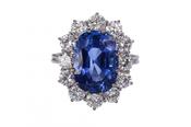 Diamond and Sapphire cluster ring image
