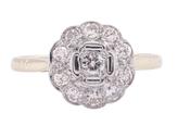 EDWARDIAN STYLE DIAMOND CLUSTER RING, MODERN