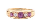 VICTORIAN RUBY AND DIAMOND RING, 1900