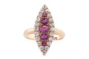 EDWARDIAN RUBY AND DIAMOND CLUSTER RING, 1903 image