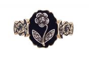 MID-VICTORIAN ENAMEL AND DIAMOND MOURNING RING, CIRCA 1852 image