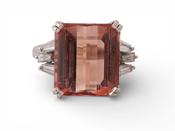 Vintage Imperial Topaz and Diamond Ring in 18kt White Gold image