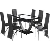 Henley Dining Set in Glass and Black image