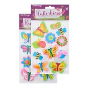 3D Flutterbies Foam Stickers - Butterflies &amp; Flower set 2 image