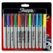 Mixed Coloured Sharpies wallet 12 fine markers image