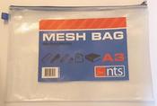 Mesh bags A3 Assorted colour zip Pack 12