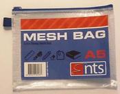 Mesh bags A5 Assorted colour zip zip Pack 12