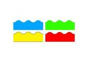 Bright Colours Variety Pack of 4 Scalloped Borders Blue Red Green Yellow