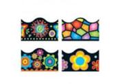 Brights on Black Variety Pack of 4 scalloped Borders