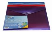 A4 Assorted colour button wallets pack 4 - Craftyart