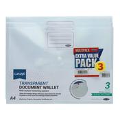 A4 Clear Button wallet pack 5 - Craftyart
