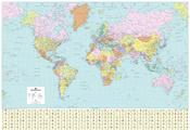 Laminated World Political Wall Map Size: 83 x 120 cm. - Craftyart