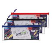 Transparent Pencil Case 330x125mm - 3 Asst - Craftyart