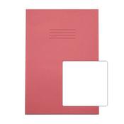 RHINO A4 Exercise Book 80 Pages / 40 Leaf Pink Plain pack10 - Craftyart