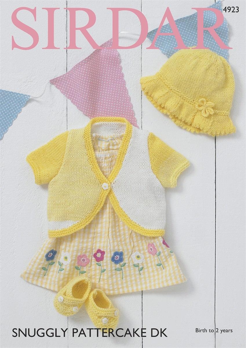 Sirdar Snuggly Pattercake DK Pattern 4923 Girl's Bolero, Sunhat