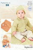 Stylecraft Soft Baby Easy Stripes &amp; Bambino DK Pattern 10163 - Cardigan, Hat &amp; Blanket image