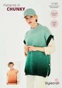 Stylecraft Horizon Chunky Pattern 10189 - Round &amp; Turtle Neck Tank Tops