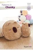 Stylecraft Chenille Chunky Pattern 10242 - Crochet Capybara Plushie &amp; Cushion