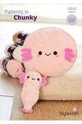 Stylecraft Chenille Chunky Pattern 10243 - Crochet Axolotl Plushie &amp; Cushion