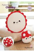 Stylecraft Chenille Chunky Pattern 10244 - Crochet Toadstool Plushie &amp; Cushion