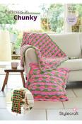 Stylecraft Chenille Chunky Pattern 10248 - Crochet Blankets &amp; Cushion Cover
