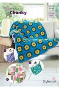 Stylecraft Chenille Chunky Pattern 10249 - Crochet Motif Blankets