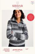 Sirdar Jewelspun with Wool Chunky Pattern 10802 - Quartz Zip Collar Jumper
