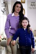 King Cole Merino Blend 4 Ply Pattern 3754 - Cardigan &amp; Sweater